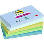 Post-it Super Haftnotizen 76 x 127 mm Blau, Grün Rechteckig Einfarbig 5 Blöcke mit 90 Blatt von Post-it