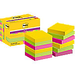 Post-it Super Sticky Haftnotizen 622-12SS-CARN 47,6 x 47,6 mm 90 Blatt pro Block Gelb, Grün, Rosa Quadratisch Unliniert 12 Stück von Post-it