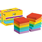 Post-it Super Sticky Haftnotizen 622-12SS-PLAY 47,6 x 47,6 mm 90 Blatt pro Block Blau, Gelb, Grün, Orange, Rot, Violett Quadratisch Unliniert 12 Stück von Post-it