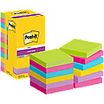 Post-it Super Sticky Haftnotizen 654-12SS-UC 76 x 76 mm 90 Blatt pro Block Blau, Gelb, Grün, Rosa, Violett Quadratisch Unliniert 12 Stück von Post-it