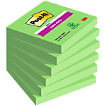 Post-it Super Sticky Haftnotizen 76 x 76 mm Grün Quadratisch 6 Stück à 90 Blatt von Post-it