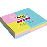 Post-it Post-it Super Sticky Haftnotizen 152 x 101 mm Blau, Grün, Pink Rechteckig Liniert 9 Stück à 90 Blatt von Post-it