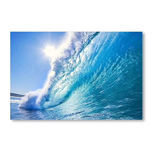Postereck - 0255 - Welle, Meer Sonne Strand Wasser Natur Urlaub - Wandposter Fotoposter Bilder Wandbild Wandbilder - Leinwand - 100,0 cm x 75,0 cm von Postereck