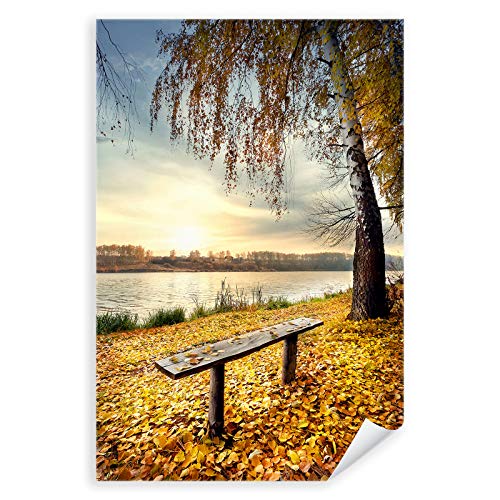 Postereck - 3039 - Herbst, Fluss Ufer Bank Baum Natur Wasser - Wandposter Fotoposter Bilder Wandbild Wandbilder - Poster - 4:3-40,0 cm x 30,0 cm von Postereck