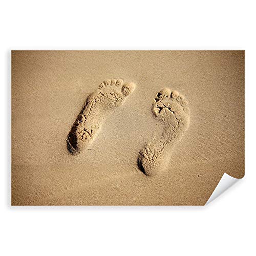 Postereck - 3313 - Fußabdruck, Strand Sand Füße Natur Abdruck - Wandposter Fotoposter Bilder Wandbild Wandbilder - Leinwand - 100,0 cm x 75,0 cm von Postereck