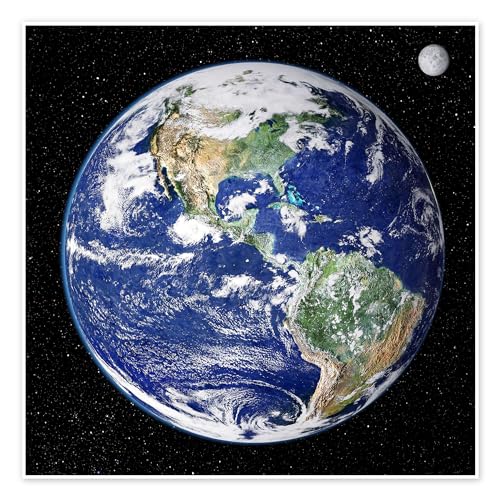 Erde aus dem All Poster von NASA Wandbilder für jeden Raum 40 x 40 cm Blau Lernen & Wissen Wanddeko von Posterlounge