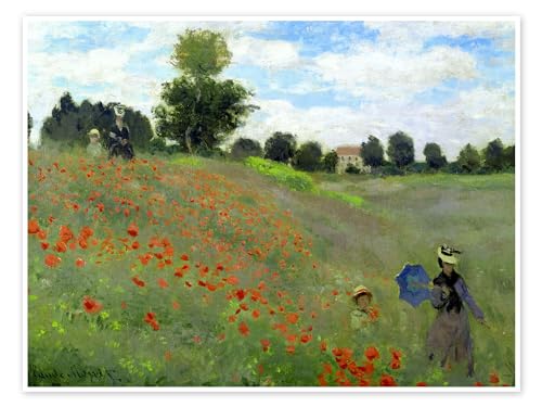 Mohnfeld bei Argenteuil (Detail) Poster von Claude Monet 40 x 30 cm Grün Impressionismus Wanddeko von Posterlounge