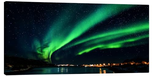 Polarlichter in Nordnorwegen Leinwandbild von Sascha Kilmer 80 x 40 cm Natur Wanddeko von Posterlounge