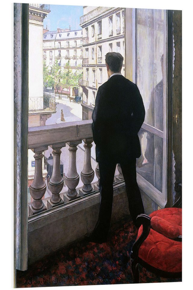 Posterlounge Forex-Bild Gustave Caillebotte, Junger Mann am Fenster, Wohnzimmer Malerei von Posterlounge