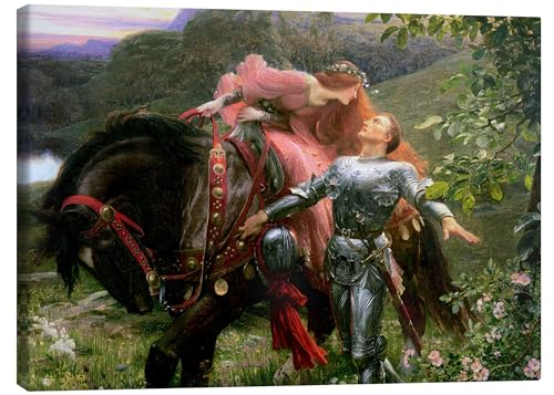 Posterlounge La Belle Dame Sans Merci Leinwandbild von Sir Frank Dicksee 70 x 50 cm Grün Präraffaeliten Wanddeko von Posterlounge