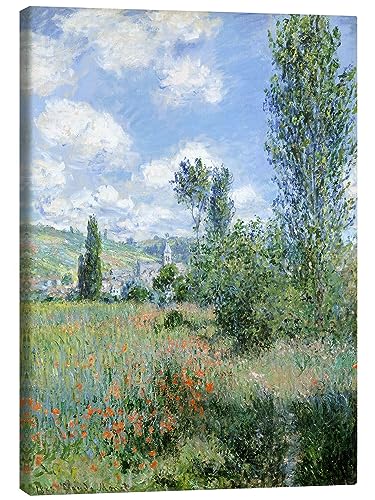 Posterlounge Weg durch die Mohnblumen Leinwandbild von Claude Monet 30 x 40 cm Grün Impressionismus Wanddeko von Posterlounge