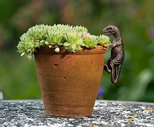 Pot Buddies Dekorativer Velociraptor Topfhänger – bronzefarben Pot Buddies Dekorativer Velociraptor Topfhänger – bronzefarben von Potty Feet