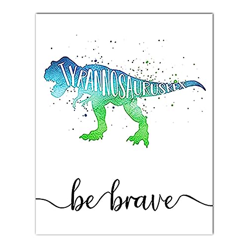 Povanjer Dinosaurier Wandkunst | Dino Wall Art Poster Drucke - Inspirierende Worte Motivational Room Zitate Dekorationen - 8 x 10 Zoll - für Kinderzimmer von Povanjer