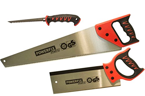 Powerfix® Profi+ Sägen Set 3-teilig 275643 - Handsäge/Fuchsschwanz + Rückensäge + Stichsäge von Powerfix