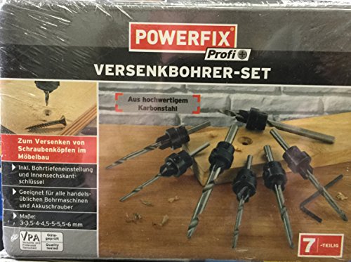 Powerfix Versenkbohrer Set Senker Bohrer Set zum Versenken 7 teilig von Powerfix