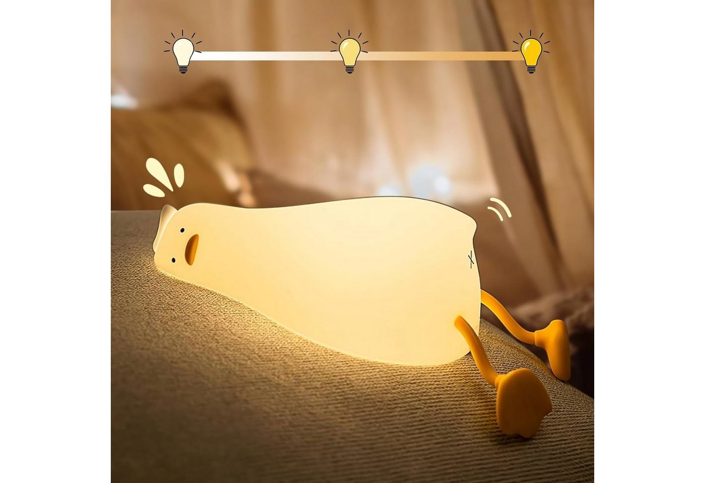 Powerwill LED Nachtlicht LED Baby Silikon Nachtlicht, süße Panda-Nachttischlampe, Silikon Dimmbare Nachtlicht für Kinder, LED fest integriert, Touch&Switch-Steuerung, Nachtlampe USB Aufladbare, für Baby,Kinderzimmer,Camping,Geschenk von Powerwill