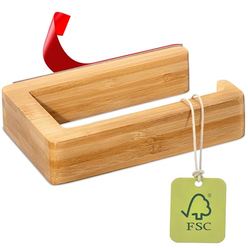 Praknu Toilettenpapierhalter ohne Bohren aus FSC® Holz - Einfache Befestigung - Bambus aus Nachhaltiger Forstwirtschaft - Hält Sicher an der Wand Praknu Toilettenpapierhalter ohne Bohren aus FSC® Holz - Einfache Befestigung - Bambus aus Nachhaltiger Forstwirtschaft - Hält Sicher an der Wand von Praknu