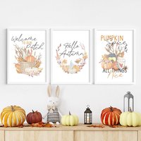 Herbst Prints, Halloween Dekor, Kürbis Bilder, Herbst, Wandkunst, Saisonale Herbstliche Patch von PrettilyPrintedx