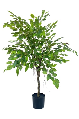 Kunstpflanze Ficus 100 cm - Große künstliche Pflanzen - 45 cm Durchmesser künstliche Pflanze - Pflanzgefäße - BT-100 - Kunst Ficus von PrettyPlants