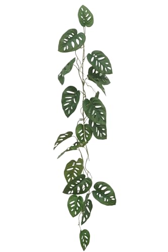 Monstera Monkey Bush künstliche Girlande 120cm - Kunst Efeu Girlande - Dekoration - Künstliche Hängepflanze - Natürlich - Künstliche Monstera von PrettyPlants