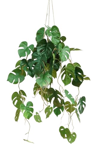 Monstera künstliche Hängepflanze 95cm - Künstliche Hängepflanze - Grün - Naturgetreu - Zimmerpflanzen - PrettyPflanzen - Hängende Pflanzen Monstera von PrettyPlants