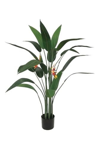 Strelitzie Kunstpflanze 110cm - Große künstliche Pflanzen - 80 cm Durchmesser künstliche Pflanze - Paradiesvogelblume von PrettyPlants