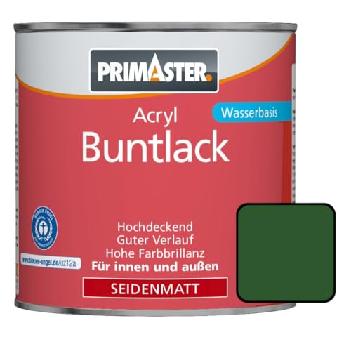 Primaster Acryl Buntlack 375ml Laubgrün Seidenmatt Wetterbeständig Holz & Metall von Primaster