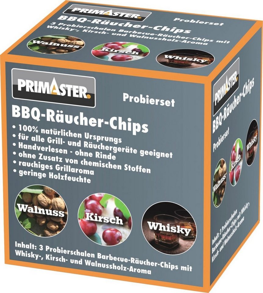Primaster Grillrosteinsatz Primaster Räucher-Schale 3er Set Kirsche, Walnuss, Stoff von Primaster