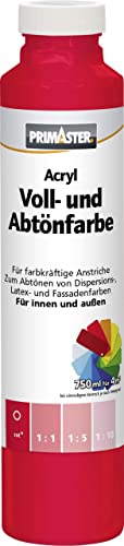 Primaster Voll- und Abtönfarbe 750ml Rot Matt Acryl Dispersionsfarbe von Primaster