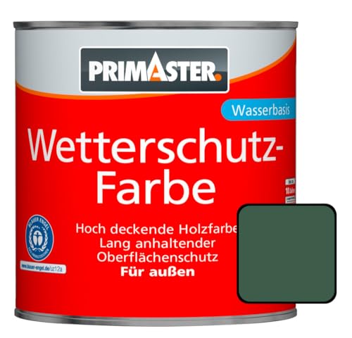 Primaster Wetterschutzfarbe 750ml Fjordgrün Holzfarbe UV-Schutz Wetterschutz von Primaster