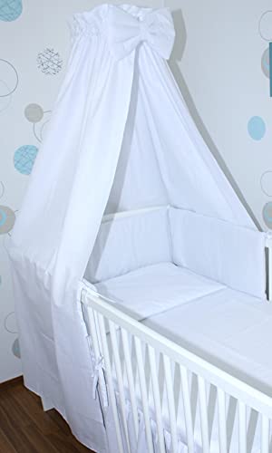 Primawela Babybett Himmel Vollstoff - Weiß - für Baby Bett Vollstoffhimmel Baumwolle von Primawela