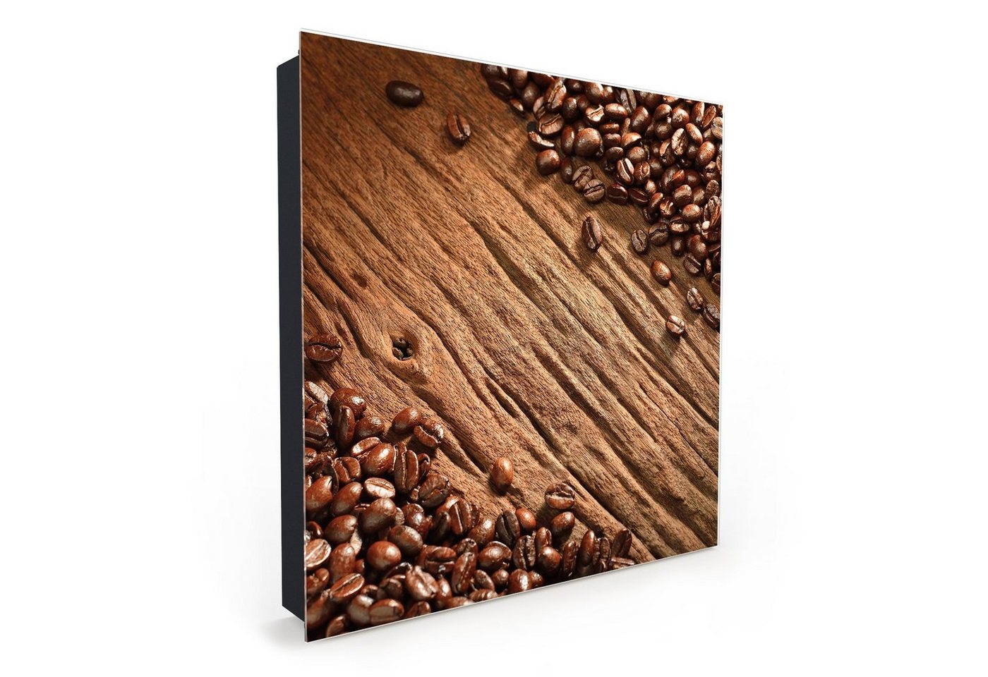 Primedeco Schlüsselkasten Magnetpinnwand mit Glasfront Kaffeebohnen auf Holz (1 St) von Primedeco