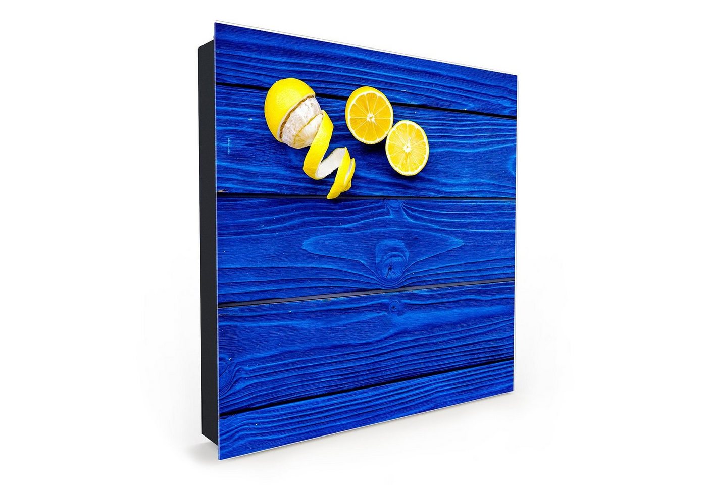 Primedeco Schlüsselkasten Magnetpinnwand mit Glasfront Zitronen auf Holz (1 St) von Primedeco