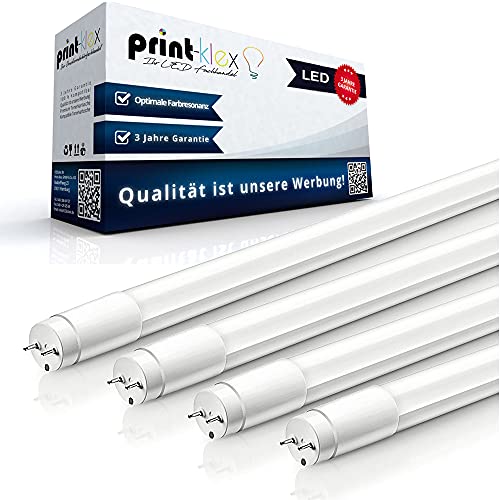 Print-Klex GmbH & Co.KG 2x LED Leuchtstoffröhre T8 120cm Neonröhre Röhrenlampe 18 W Leuchte Licht Rohr 6400K - Kaltweiß mit G13 Lichtleiste G13-Sockel Deckenlampe Weiß von Print-Klex GmbH & Co.KG