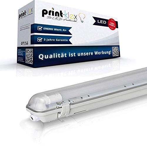 Einzelhalter für LED Röhren 120cm T8 G13 Röhrenhalter Fassung Halter ohne LED Feuchtraumleuchte Arbeitsbeleuchtung mit Schutzabdeckung von Print-Klex GmbH & Co.KG