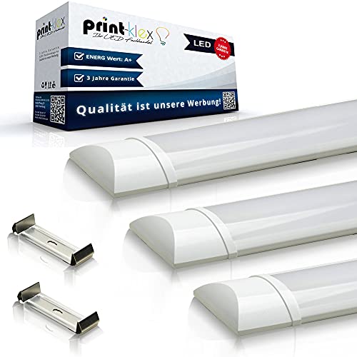 Print-Klex GmbH & Co.KG 2x LED Leuchtstoffröhre Ultraslim 60cm 20W 3000K - Warmweiß Lineare Lichtleiste Lampe Röhre Tube Weiß Bürolampe Deckenleuchte von Print-Klex GmbH & Co.KG