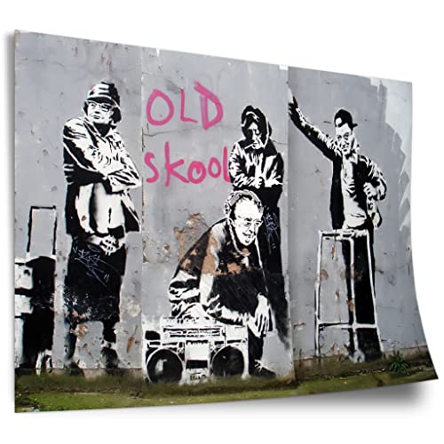 Poster Banksy - Old school skool Alte Männer zelebrieren den "realen" Hip Hop Graffiti-Wandbild cool modern Kunstdruck ohne Rahmen, Wandbild - A4, A3, A2, A1, A0, XXL - Wohnzimmer, Schlafzimmer, Kü.. von Printistico