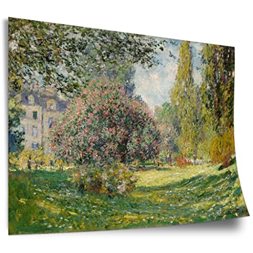 Printistico Poster Claude Monet - Landschaft am Park Monceau (1876) Kunstdruck ohne Rahmen, Wandbild - A4, A3, A2, A1, A0, XXL - Wohnzimmer, Schlafzimmer, Küche, Deko von Printistico