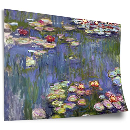 Printistico Poster Claude Monet - Seerosen Kunstdruck ohne Rahmen, Wandbild - A4, A3, A2, A1, A0, XXL - Wohnzimmer, Schlafzimmer, Küche, Deko von Printistico