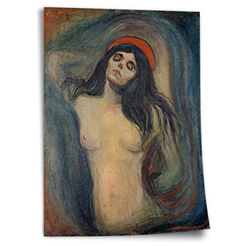 Printistico Poster Edward Munch - Madonna (1894) Kunstdruck ohne Rahmen, Wandbild - A4, A3, A2, A1, A0, XXL - Wohnzimmer, Schlafzimmer, Küche, Deko von Printistico