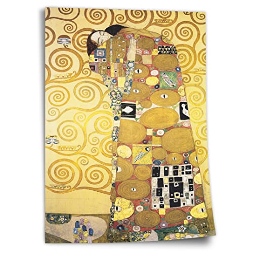 Printistico Poster Gustav Klimt - Die Umarmung (1909) Kunstdruck ohne Rahmen, Wandbild - A4, A3, A2, A1, A0, XXL - Wohnzimmer, Schlafzimmer, Küche, Deko von Printistico