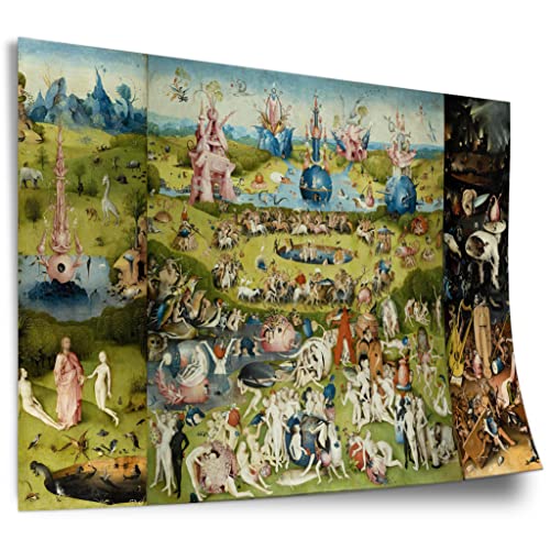 Printistico Poster Hieronymus Bosch - Der Garten der Lüste (1490/1510) - Alle DREI Tafeln Kunstdruck ohne Rahmen, Wandbild - A4, A3, A2, A1, A0, XXL - Wohnzimmer, Schlafzimmer, Küche, Deko von Printistico