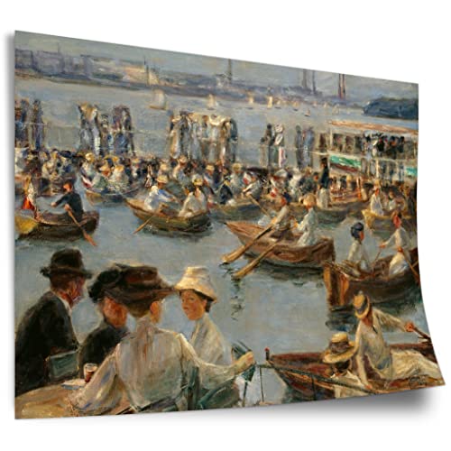 Printistico Poster Max Liebermann - An der Alster in Hamburg Kunstdruck ohne Rahmen, Wandbild - A4, A3, A2, A1, A0, XXL - Wohnzimmer, Schlafzimmer, Küche, Deko von Printistico