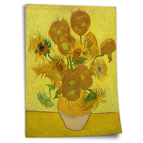 Printistico Poster Vincent Van Gogh - Sonnenblumen (1889) Kunstdruck ohne Rahmen, Wandbild - A4, A3, A2, A1, A0, XXL - Wohnzimmer, Schlafzimmer, Küche, Deko von Printistico