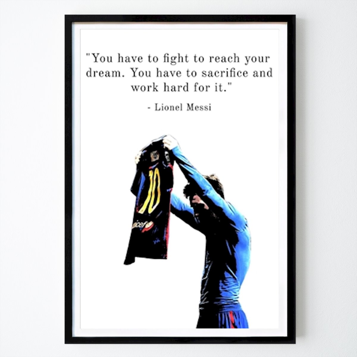 Poster: Lionel Messi Zitat Poster von Morten Conrad von Printler
