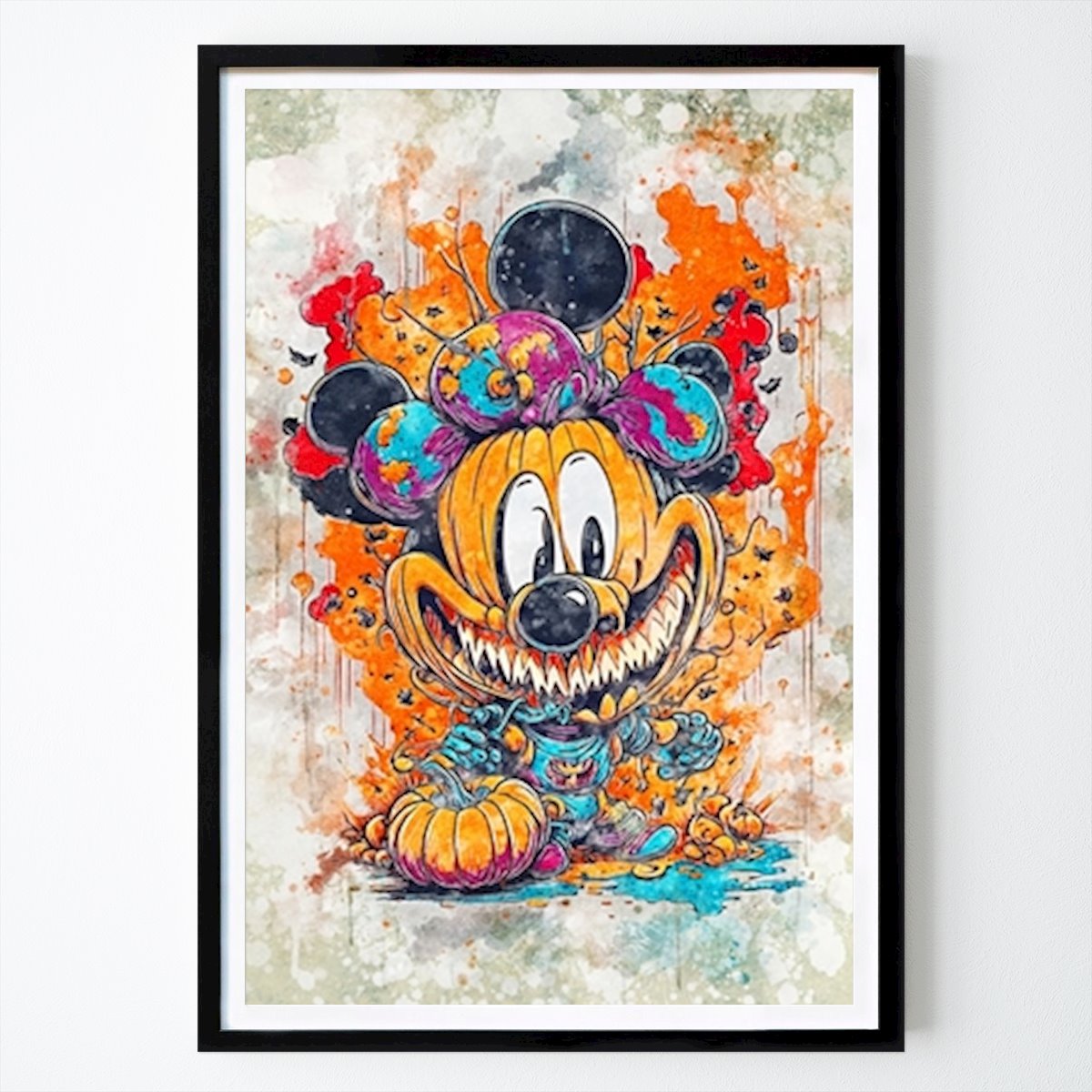 Poster: Mickey Mouse Weiblich Halloween von T98 von Printler