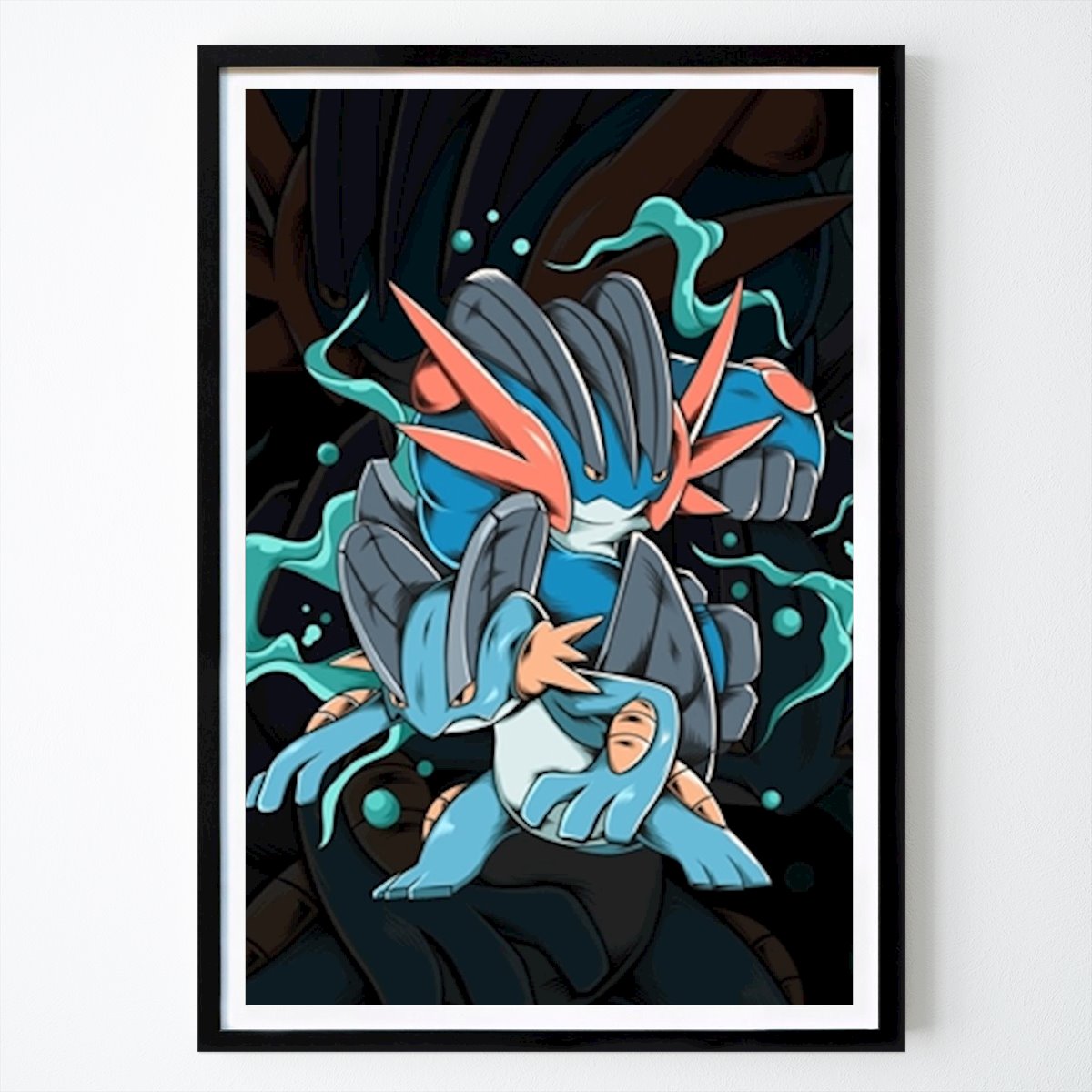 Poster: Sumpf-Pokémon-Illustration von Bulukumis von Printler