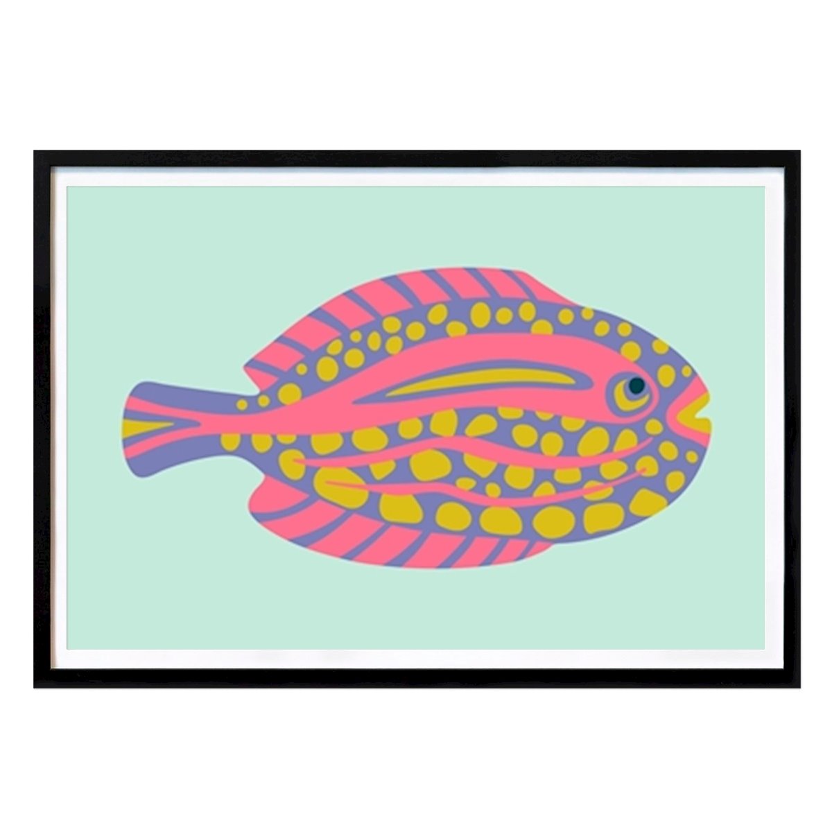 Poster: TROPICAL ZONE Spot Fisch Pink von Jackie Tahara von Printler