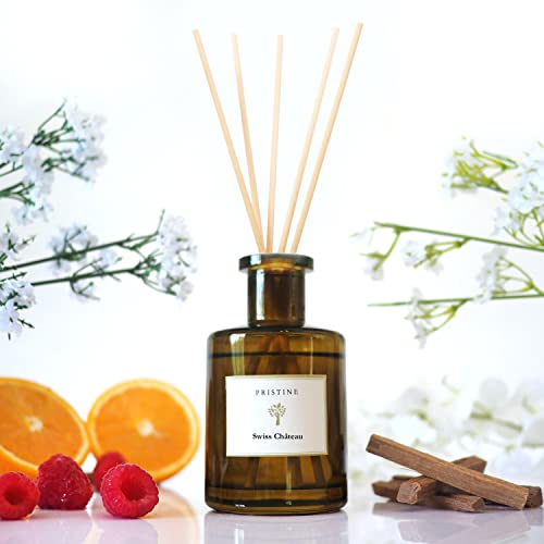 Pristine Swiss Château/inspiriert von Hilton Reed Diffusor – Home & Bathroom | Frisch geschnittene Rose, Mandarine, Zedernholz Öl Reed Diffusor Set | Öl & Reed Diffusor Sticks, Home & Office Decor von Pristine