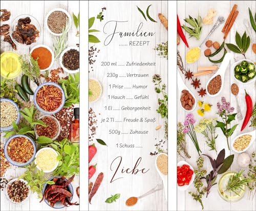 Pro-Art Glasbild Spices And Herbs With Slogan II, 80x90 cm von Pro-Art